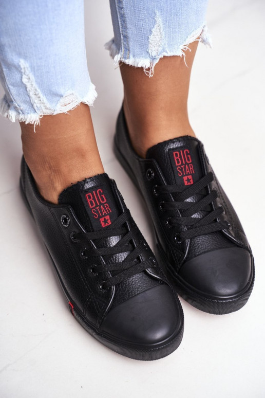 Scarpe da ginnastica in pelle da donna Big Star GG274007 colore nero