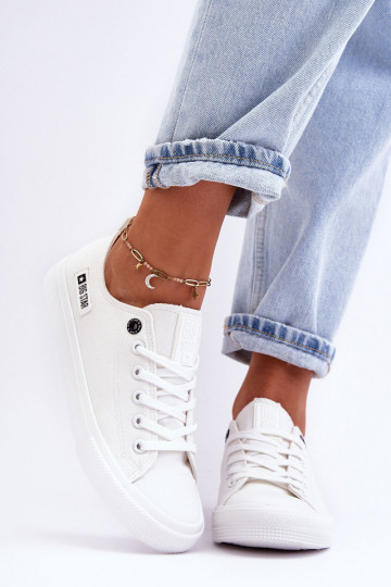 Scarpe casual femminili basse in tessuto Big Star KK274008 bianche