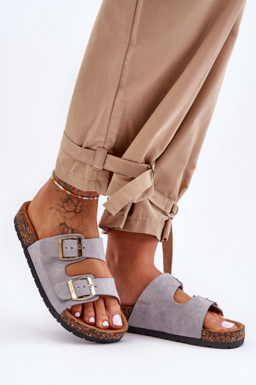 Pantofole da donna Su suola in sughero colore grigio Cortina