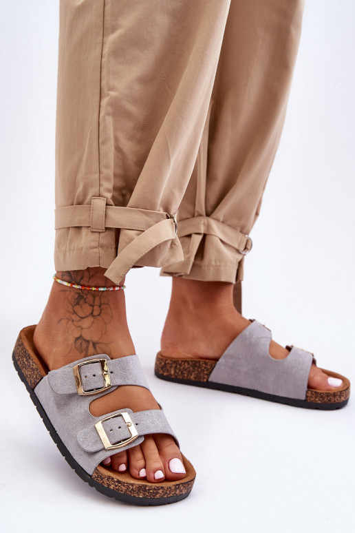 Pantofole da donna Su suola in sughero colore grigio Cortina