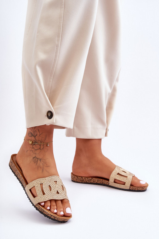 Femminile Pantofole Decorato Borchie beige Evelins