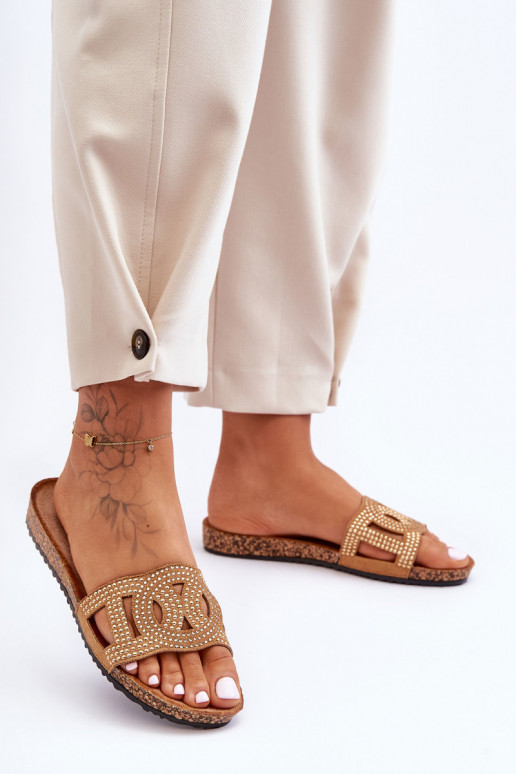 Femminile Pantofole Decorato Borchie colore marrone Evelins