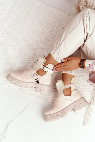 Femminile Stivaletti da lavoro con una piattaforma beige Cosmic Love 2