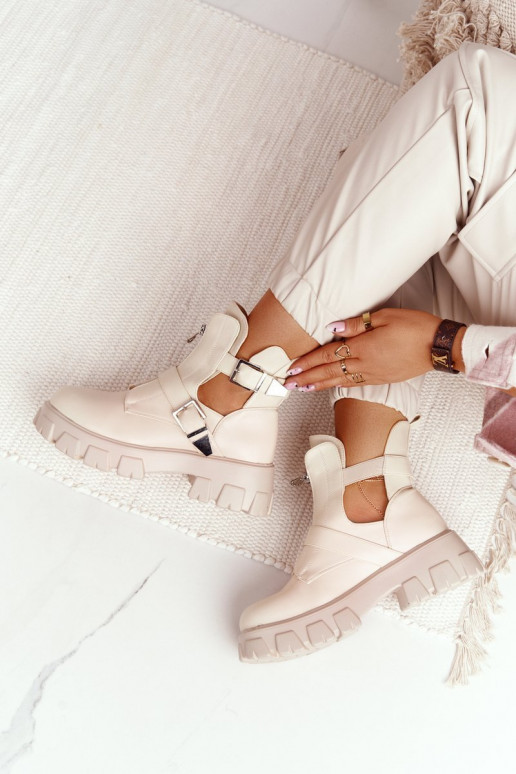 Femminile Stivaletti da lavoro con una piattaforma beige Cosmic Love