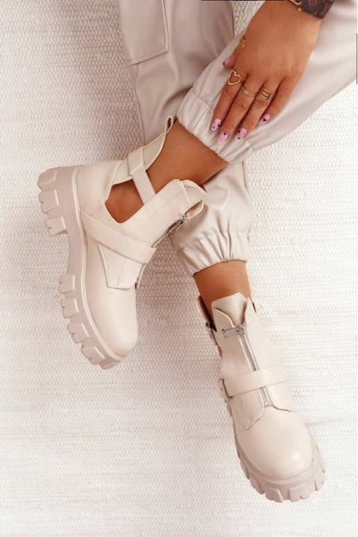 Femminile Stivaletti da lavoro con una piattaforma beige Cosmic Love