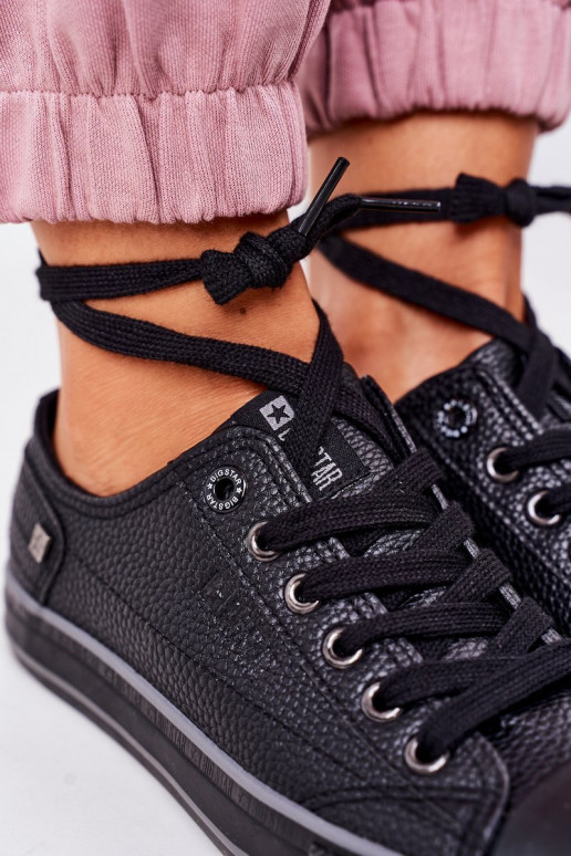 Scarpe da ginnastica in pelle da donna BIG STAR II274002 colore nero