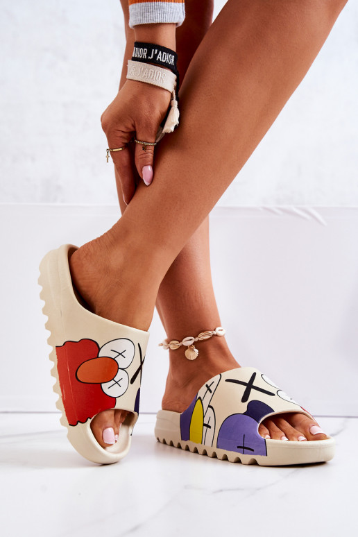 Gomma PantofoleAbilitatostampaiem beige Monsters