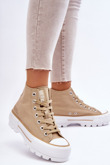 Alto  scarpe casual con una piattaforma Big Star LL274160 beige
