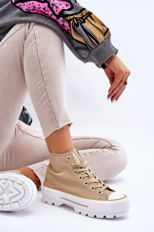 Alto  scarpe casual con una piattaforma Big Star LL274160 beige
