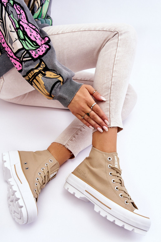 Alto  scarpe casual con una piattaforma Big Star LL274160 beige