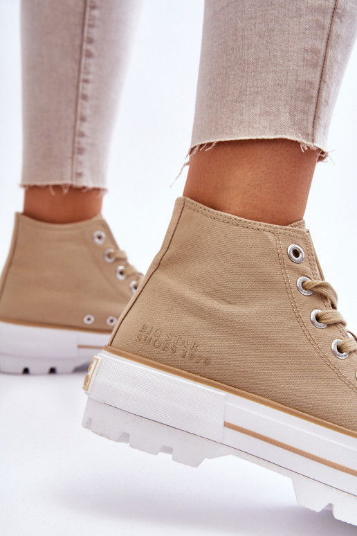 Alto  scarpe casual con una piattaforma Big Star LL274160 beige