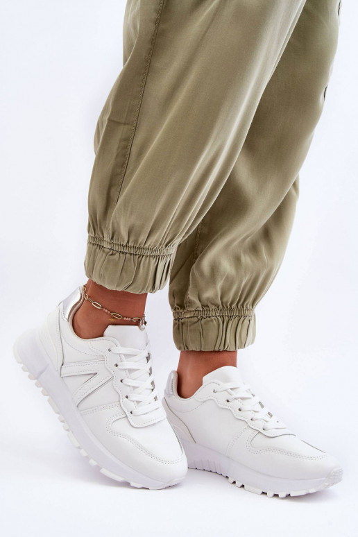 Pelle Femminile scarpe da ginnastica Colore bianco Kabama