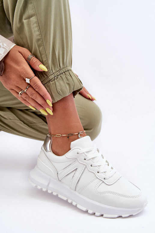 Pelle Femminile scarpe da ginnastica Colore bianco Kabama