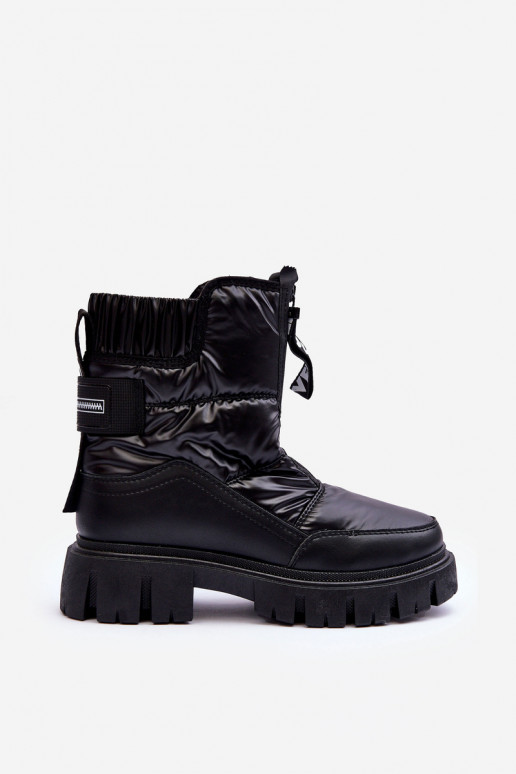 Alto Stivali da neve Femminile riscaldamento colore nero Freoc