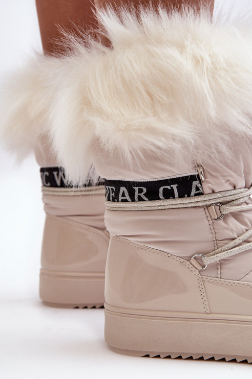 Femminile Stivali da neve con lacci colore avorio Santero