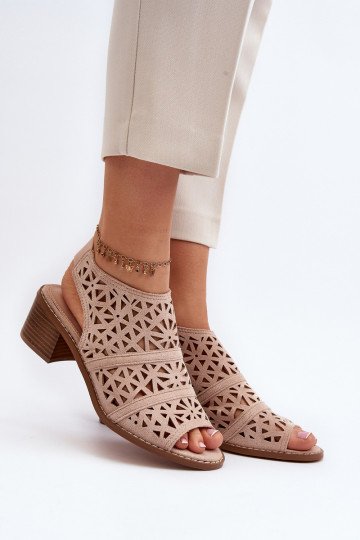 con elementi traforati Sandali col tacco alto Nude Serapina 2