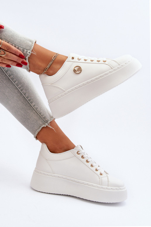 Basso Scarpe modello sneakers Femminile con una piattaforma Colore bianco Telirra