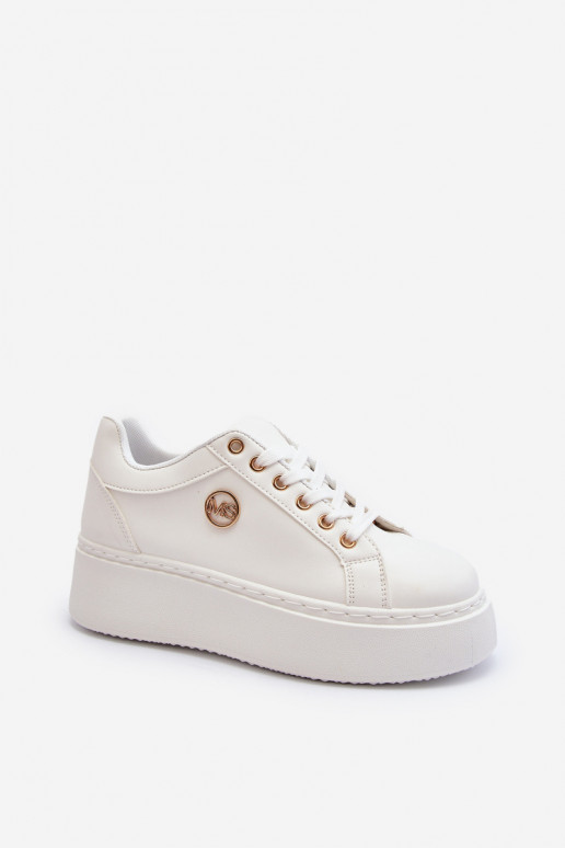 Basso Scarpe modello sneakers Femminile con una piattaforma Colore bianco Telirra