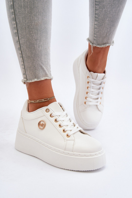 Basso Scarpe modello sneakers Femminile con una piattaforma Colore bianco Telirra