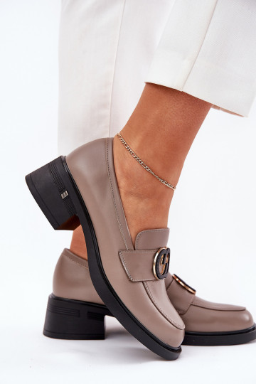 Pelle Mocassini con i tacchi Vinceza 18102 beige