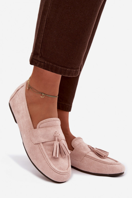 Mocassini da donna rosa chiaro con frange Tai turirilisse