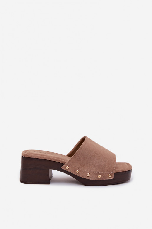 Pantofole da donna Klocke Ze colore doratomi Borchie beige Davessa