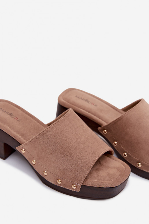 Pantofole da donna Klocke Ze colore doratomi Borchie beige Davessa