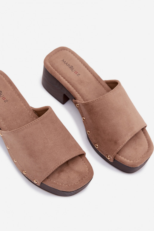 Pantofole da donna Klocke Ze colore doratomi Borchie beige Davessa