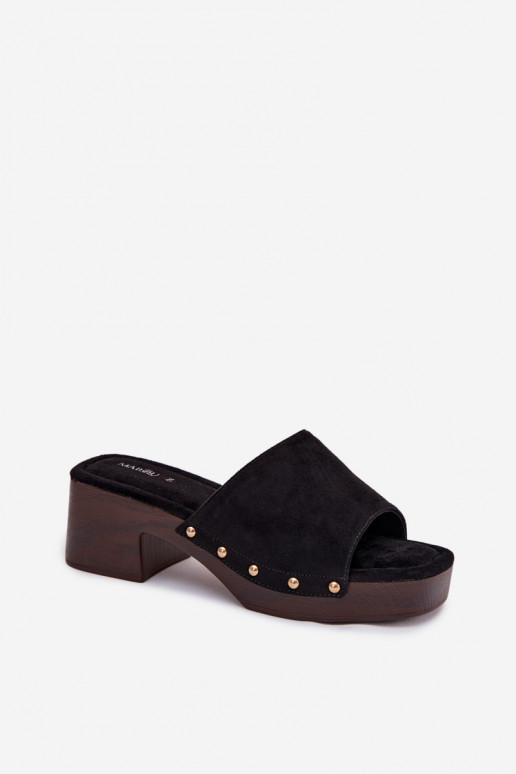 Pantofole da donna Klocke Ze colore doratomi Borchie colore nero Davessa
