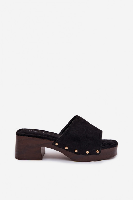 Pantofole da donna Klocke Ze colore doratomi Borchie colore nero Davessa