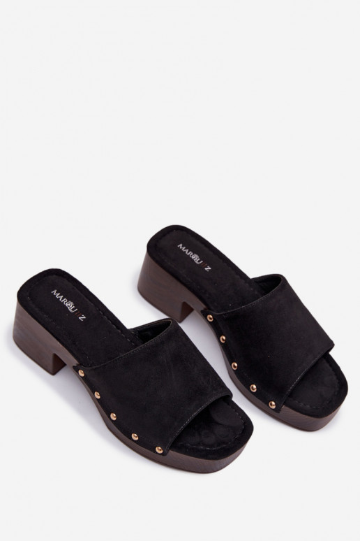 Pantofole da donna Klocke Ze colore doratomi Borchie colore nero Davessa