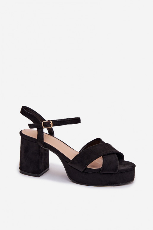 Sandali con tacco alto da donna colore nero Janelia