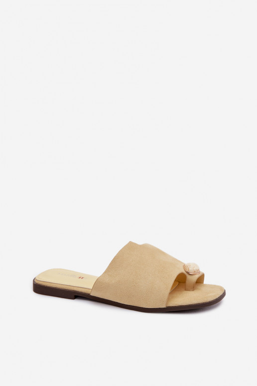 Pantofole Appartamento delle donne Con decorazioni Detalem in ecopelle scamosciataoAe colore giallo Selavine