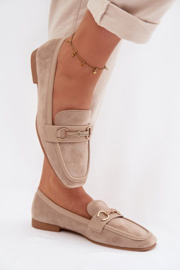 Mocassini mocassini da donna con ornamenti beige Palerina