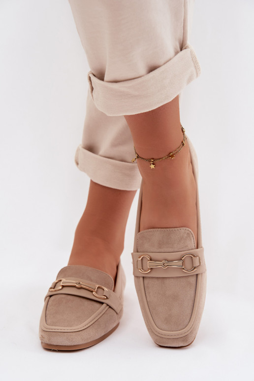 Mocassini mocassini da donna con ornamenti beige Palerina