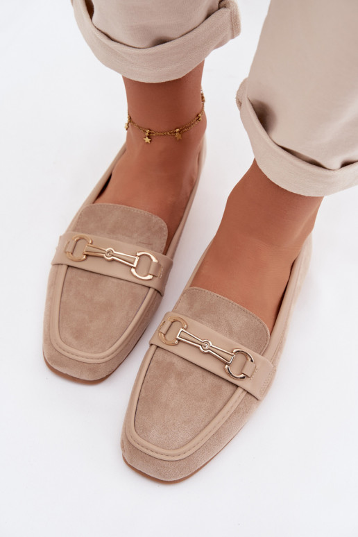 Mocassini mocassini da donna con ornamenti beige Palerina