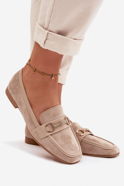 Mocassini mocassini da donna con ornamenti beige Palerina