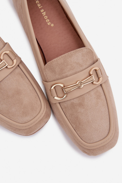 Mocassini mocassini da donna con ornamenti beige Palerina