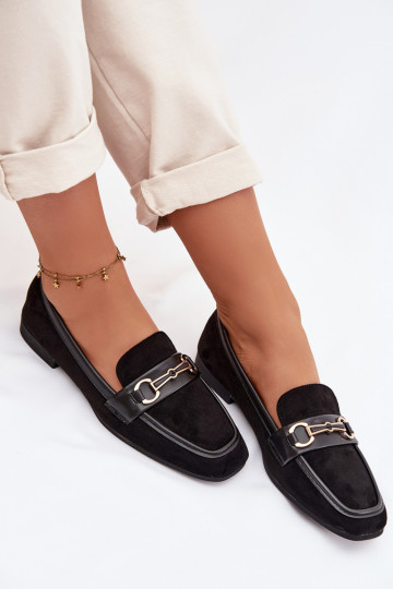 Mocassini mocassini da donna con ornamenti colore nero Palerina