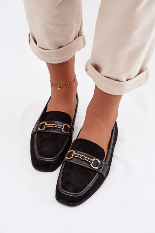 Mocassini mocassini da donna con ornamenti colore nero Palerina