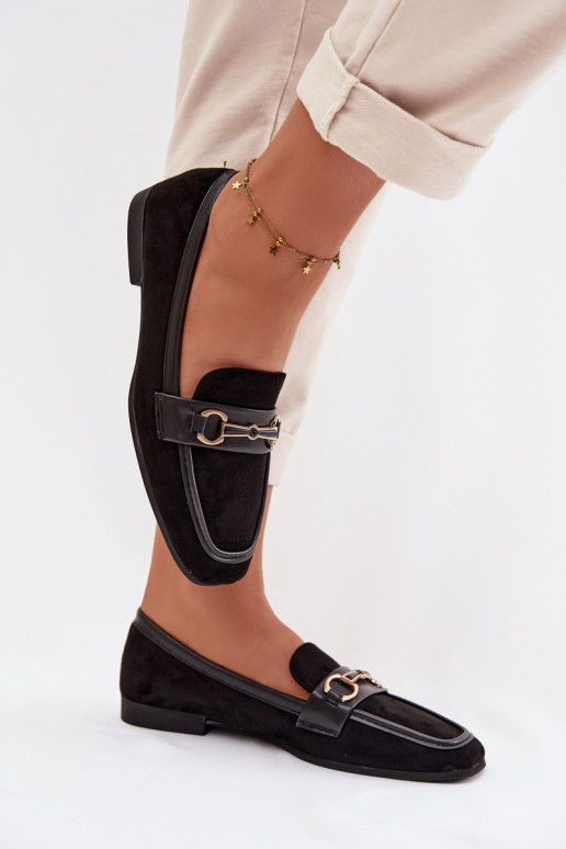 Mocassini mocassini da donna con ornamenti colore nero Palerina