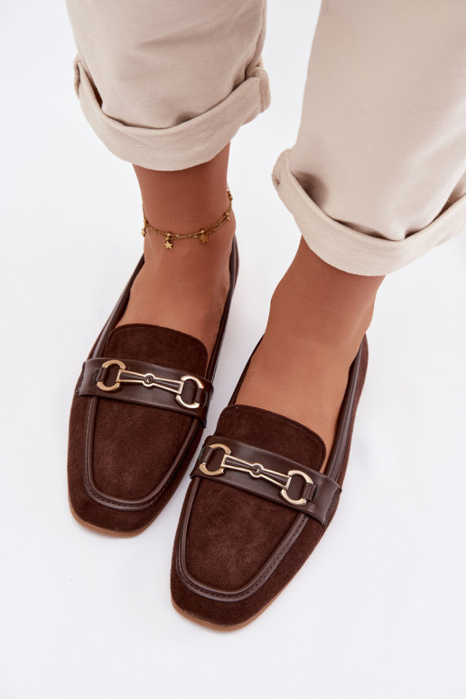 Mocassini mocassini da donna con ornamenti colore marrone Palerina