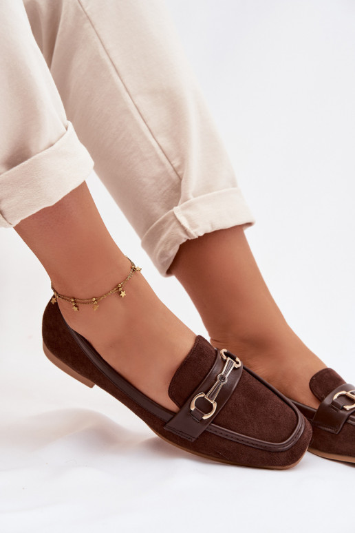 Mocassini mocassini da donna con ornamenti colore marrone Palerina