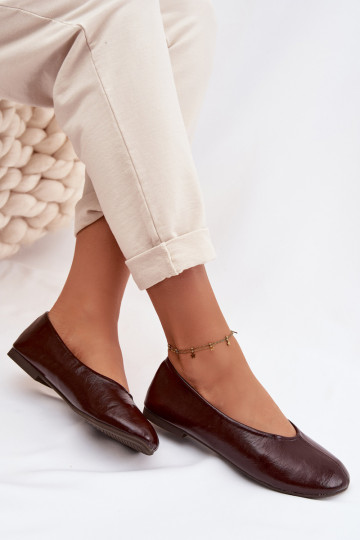 Ballerine laccate in ecopelle CzekoladoAe Selanora