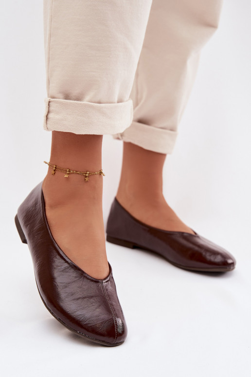 Ballerine laccate in ecopelle CzekoladoAe Selanora