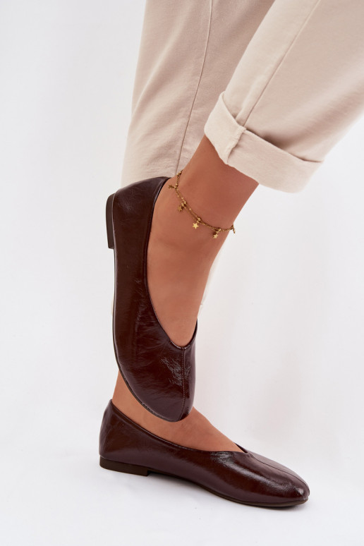 Ballerine laccate in ecopelle CzekoladoAe Selanora