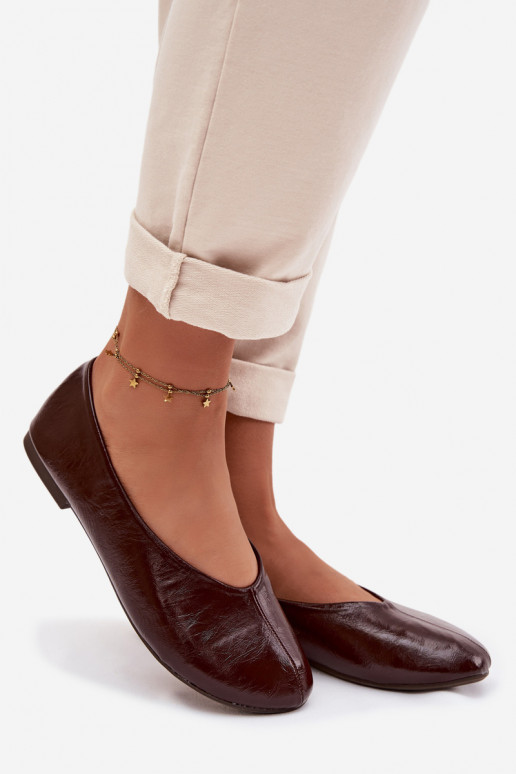 Ballerine laccate in ecopelle CzekoladoAe Selanora