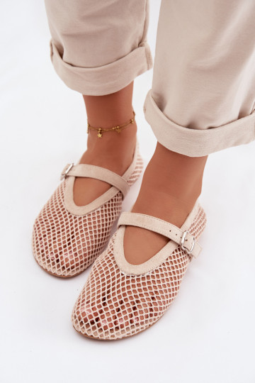 griglia Ballerine con cinghie colore avorio Pherina 2
