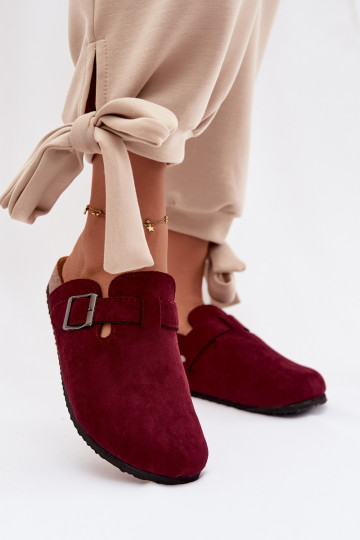 Zoccoli con fibbie color bordeaux Delirisse 2