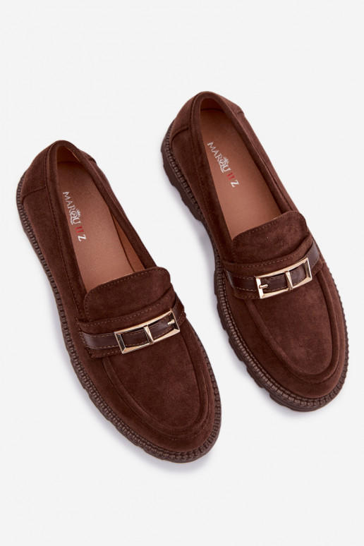 mocassini da donna con fibbie dorate CzekoladoAe Mirelva